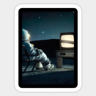 Astronaut watching TV Sticker